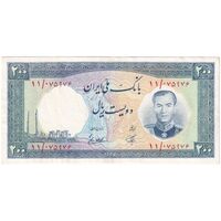 اسکناس 200 ریال 1337 - تک - AU55 - محمد رضا شاه