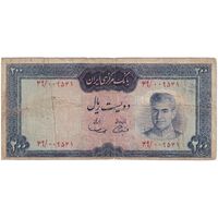 اسکناس 200 ریال (آموزگار - سمیعی) نوشته قرمز - تک - F15 - محمد رضا شاه