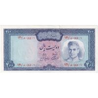 اسکناس 200 ریال (آموزگار - جهانشاهی) - تک - UNC62 - محمد رضا شاه
