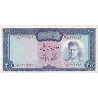 اسکناس 200 ریال (آموزگار - جهانشاهی) - تک - AU55 - محمد رضا شاه