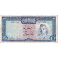 اسکناس 200 ریال (آموزگار - جهانشاهی) - تک - VF35 - محمد رضا شاه