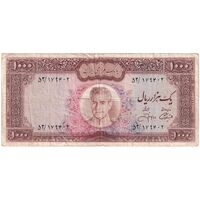 اسکناس 1000 ریال (آموزگار - جهانشاهی) - تک - VF30 - محمد رضا شاه