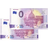 اسکناس 0 یورو 2025 - جشن واتیکان - جفت - UNC64 - ایتالیا