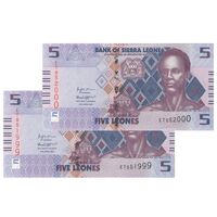 اسکناس 5 لئون 2022 جمهوری دوم - جفت - UNC62 - سیرالئون