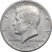 سکه نیم دلار 1971D کندی - AU55 - آمریکا