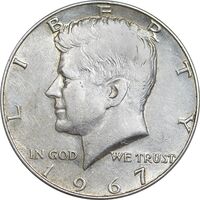 سکه نیم دلار 1967 کندی - AU55 - آمریکا