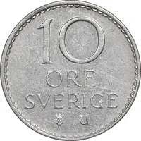سکه 10 اوره 1973 گوستاو ششم - AU50 - سوئد