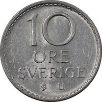 سکه 10 اوره 1973 گوستاو ششم - MS61 - سوئد