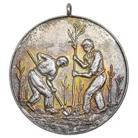 مدال جشن درختکاری - وزارت منابع طبیعی - AU - محمد رضا شاه