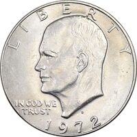 سکه یک دلار 1972D آیزنهاور - AU58 - آمریکا