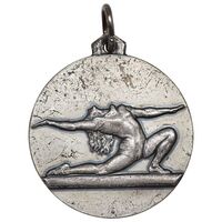 مدال آویز ورزشی ژیمناستیک دختران - نقره ای - AU50 - محمد رضا شاه