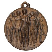 مدال آویز ورزشی دو و راهپیمایی دختران - EF - محمد رضا شاه