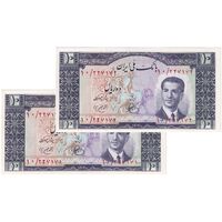 اسکناس 10 ریال 1330 - جفت - UNC63 - محمد رضا شاه