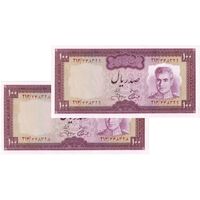 اسکناس 100 ریال (آموزگار - جهانشاهی) - جفت - UNC62 - محمد رضا شاه