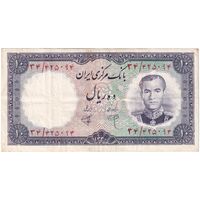 اسکناس 10 ریال 1340 - شماره سیاه - تک - VF35 - محمد رضا شاه