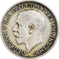سکه 3 پنس 1921 جرج پنجم - EF40 - انگلستان