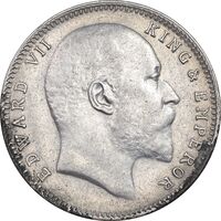 سکه 1 روپیه 1909 ادوارد هفتم - AU50 - هند