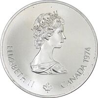 سکه 5 دلار 1976 یادبود المپیک مونترال - با پلمپ - MS69 - الیزابت دوم - کانادا