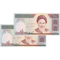 اسکناس 1000 ریال (نمازی - نوربخش) - کسر یکسان - جفت - UNC62 - جمهوری اسلامی