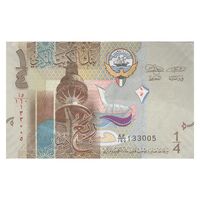 اسکناس 1/4 دینار بدون تاریخ (2014) صباح احمد جابر الصباح - تک - EF45 - کویت