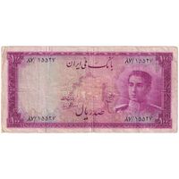 اسکناس 100 ریال سری سوم - تک - VF20 - محمد رضا شاه