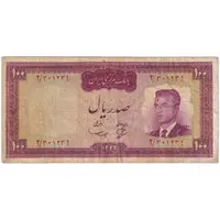 اسکناس 100 ریال 1342 - تک - VF20 - محمد رضا شاه