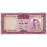اسکناس 100 ریال (آموزگار - سمیعی) نوشته قرمز - تک - EF45 - محمد رضا شاه