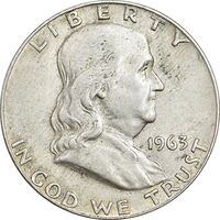 سکه نیم دلار 1963D فرانکلین - EF40 - آمریکا