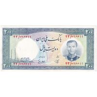 اسکناس 200 ریال 1337 - تک - AU50 - محمد رضا شاه