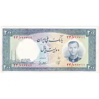 اسکناس 200 ریال 1337 - تک - EF40 - محمد رضا شاه