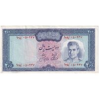 اسکناس 200 ریال (آموزگار - جهانشاهی) - تک - EF45 - محمد رضا شاه