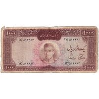 اسکناس 1000 ریال (آموزگار - سمیعی) نوشته قرمز - تک - VF20 - محمد رضا شاه