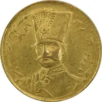سکه طلا 1 تومان 1313 و 1310 - دو تاریخ - MS62 - ناصرالدین شاه