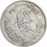 سکه 2000 دینار 1323 تصویری - AU50 - مظفرالدین شاه
