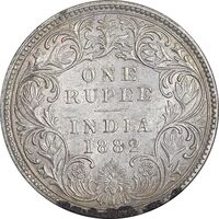 سکه 1 روپیه 1882 ویکتوریا - AU50 - هند