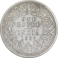 سکه 1 روپیه 1884 ویکتوریا - EF45 - هند