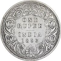 سکه 1 روپیه 1893 ویکتوریا - EF45 - هند