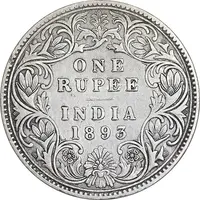 سکه 1 روپیه 1893 ویکتوریا - EF45 - هند