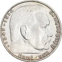 سکه 2 رایش مارک 1939D رایش سوم - AU50 - آلمان