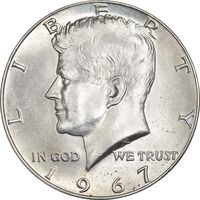 سکه نیم دلار 1967 کندی - MS64 - آمریکا