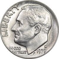 سکه 1 دایم 1979D روزولت - MS61 - آمریکا