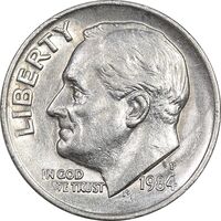 سکه 1 دایم 1984P روزولت - AU58 - آمریکا