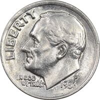 سکه 1 دایم 1986P روزولت - AU58 - آمریکا