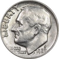 سکه 1 دایم 1989P روزولت - AU58 - آمریکا