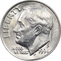 سکه 1 دایم 1994P روزولت - MS61 - آمریکا