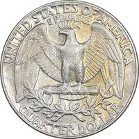 سکه کوارتر دلار 1989D واشنگتن - AU50 - آمریکا