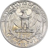 سکه کوارتر دلار 1972D واشنگتن - AU58 - آمریکا