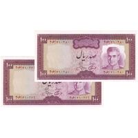 اسکناس 100 ریال (آموزگار - جهانشاهی) - جفت - UNC63 - محمد رضا شاه