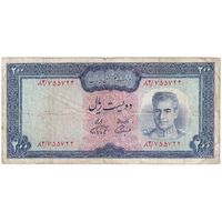 اسکناس 200 ریال (آموزگار - فرمان فرماییان) نوشته سیاه - تک - VF20 - محمد رضا شاه