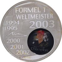 مدال یادبود میشائیل شوماخر - با شناسنامه - UNC - آلمان